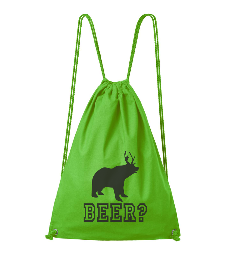 Beer, Deer, Bear? - Pamut hátizsák almazöld