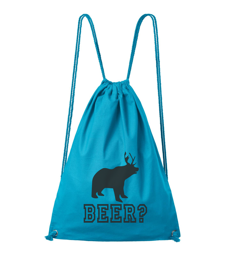 Beer, Deer, Bear? - Pamut hátizsák türkiz