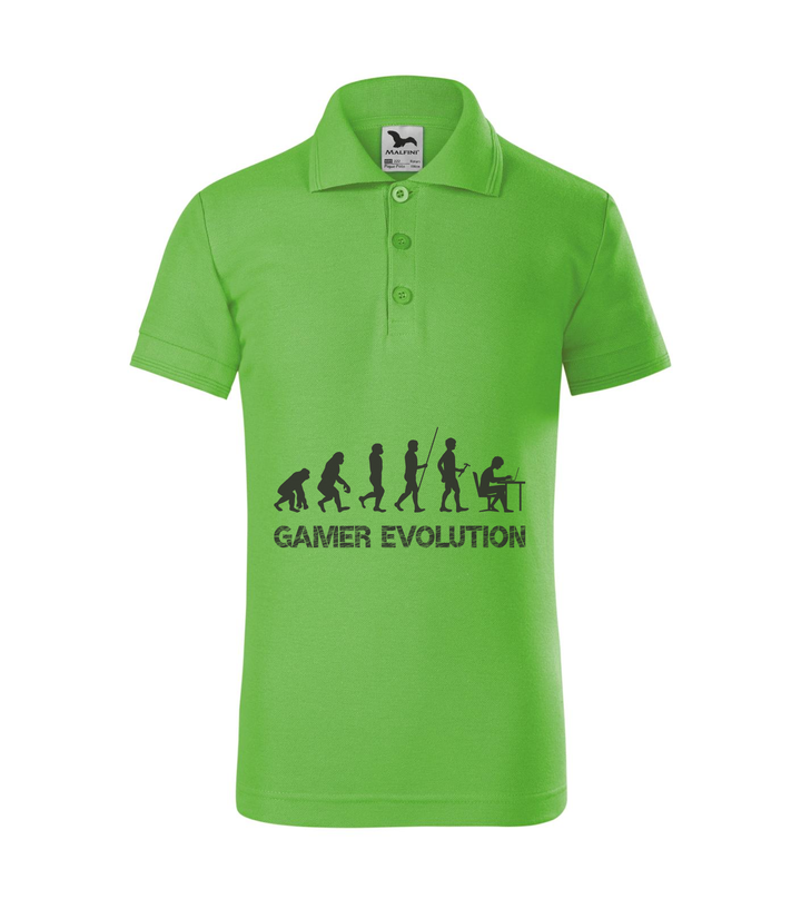 Gamer evolution - Galléros gyerek póló almazöld