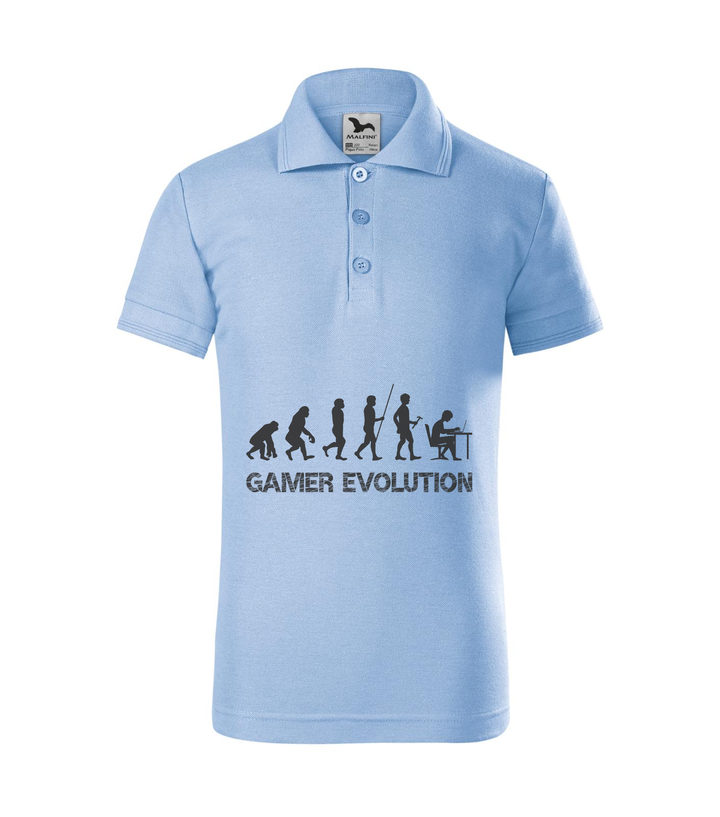 Gamer evolution - Galléros gyerek póló égszínkék