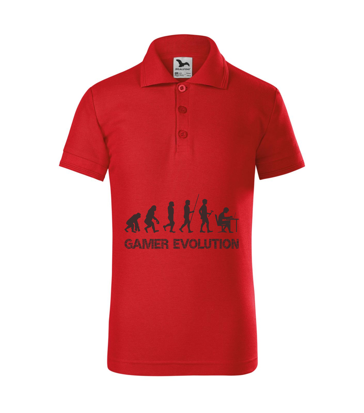 Gamer evolution - Galléros gyerek póló piros