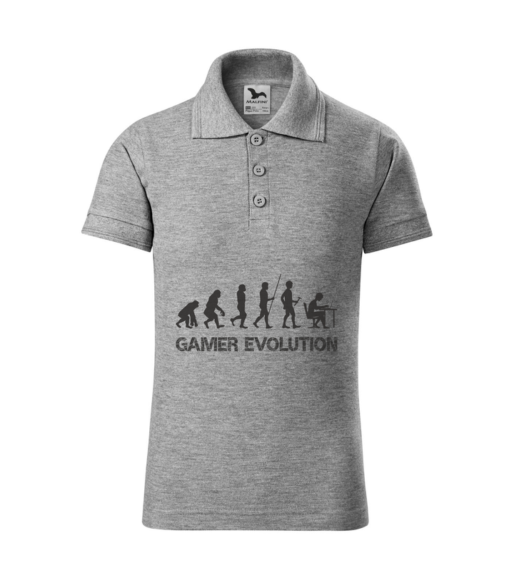 Gamer evolution - Galléros gyerek póló sötétszürke