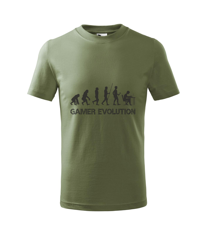 Gamer evolution - Gyerek póló khaki