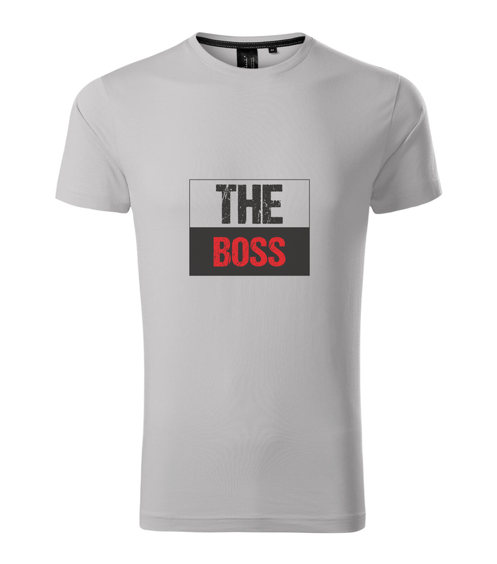 The boss - Prémium férfi póló ezüstszürke